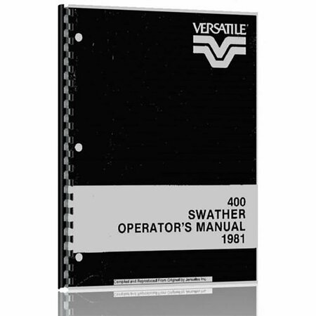 AFTERMARKET Operators Manual for Versatile 400 Windrower 1981 RAP82299